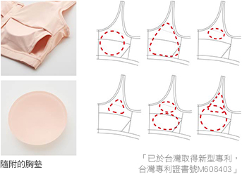 3. 可容納各種形狀襯墊的新款結構