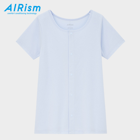 童裝AIRism棉質前開式U領上衣(短袖)