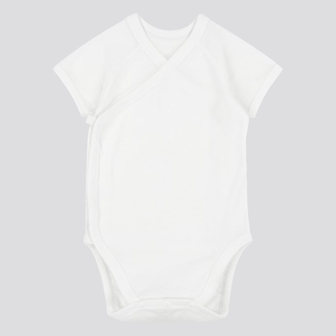 嬰幼兒 棉質前開式包臀衣(短袖)