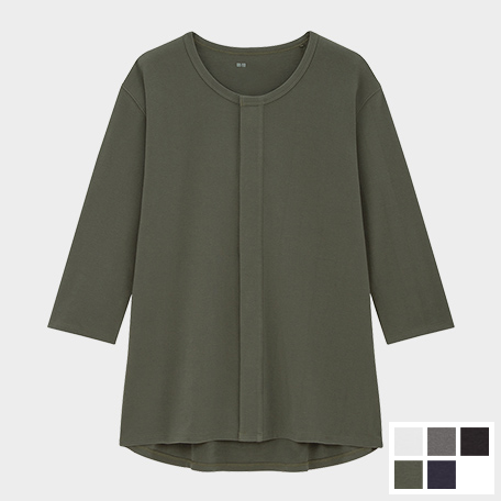 前開式圓領上衣(8分袖)(魔鬼氈款)