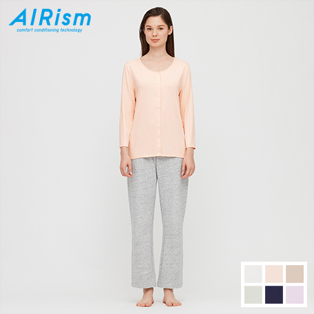 女裝AIRism 前開式上衣(8分袖)