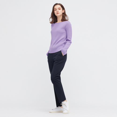 3D織法羅紋船型領針織衫(長袖)