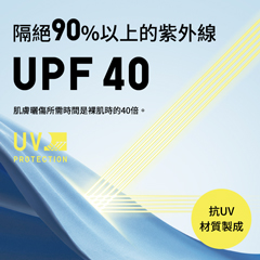 抗UV功能保護寶寶細緻肌膚不受紫外線侵襲。