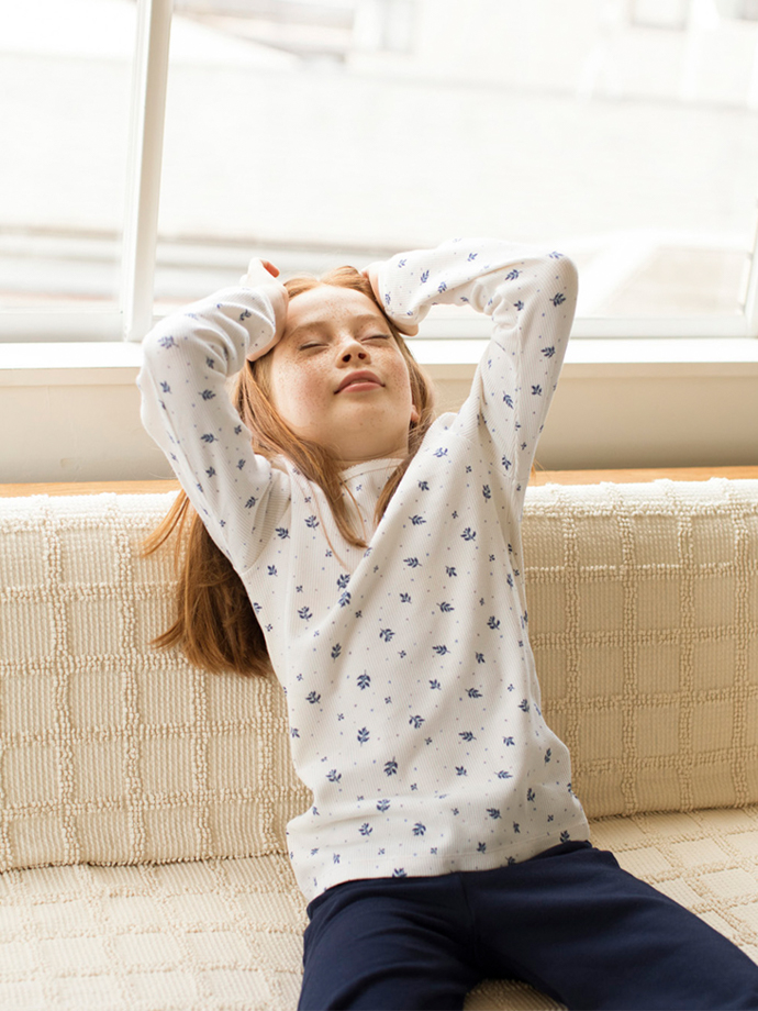 女童 特級彈性 華夫格休閒服組