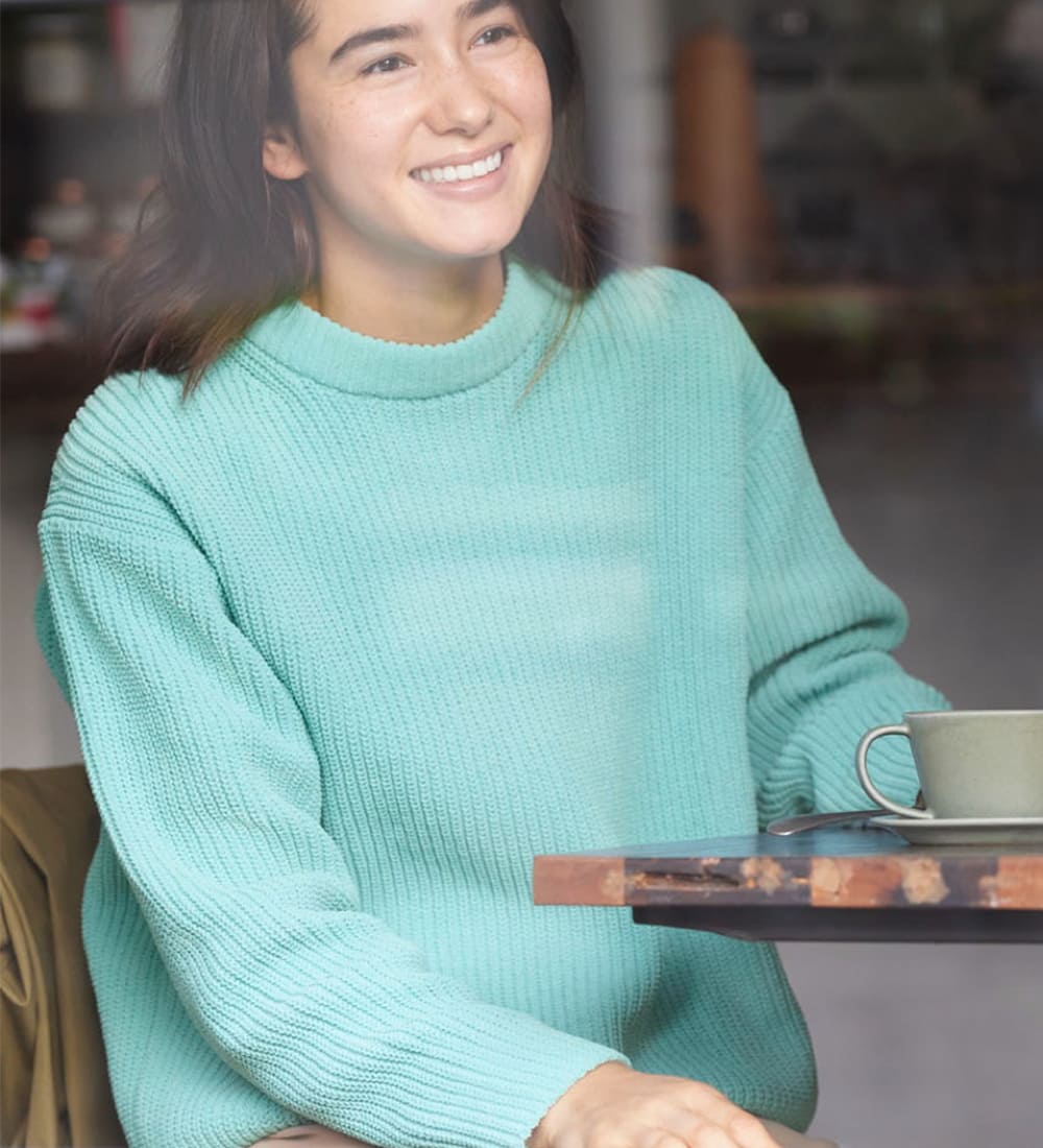 可機洗柔軟針織圓領針織衫(長袖) 