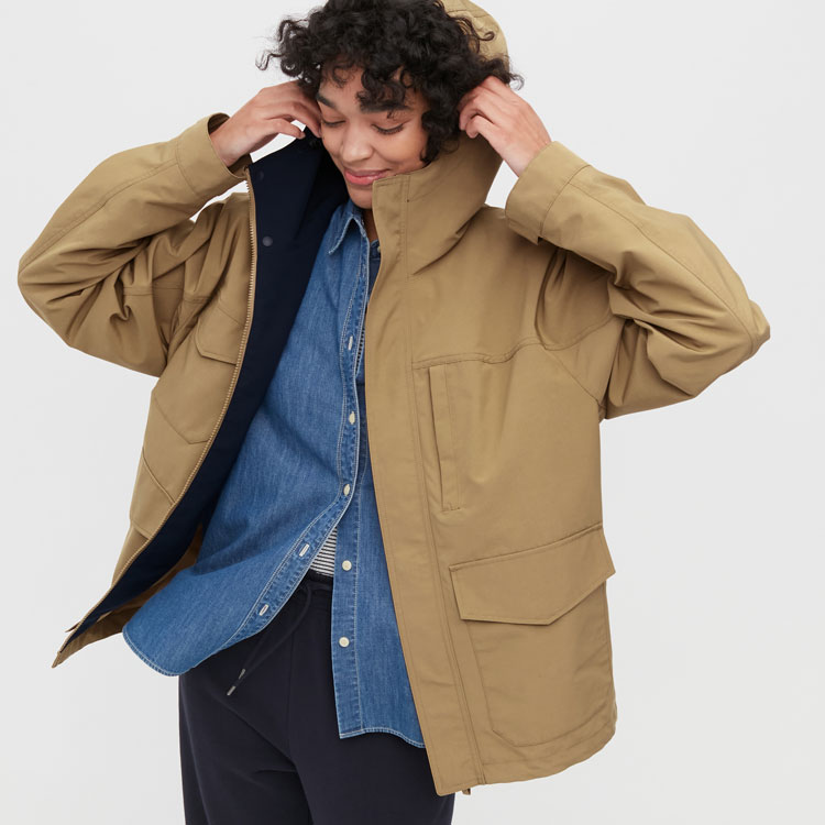 防潑水多口袋連帽外套 