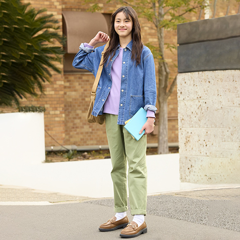 童裝特級彈性錐形褲