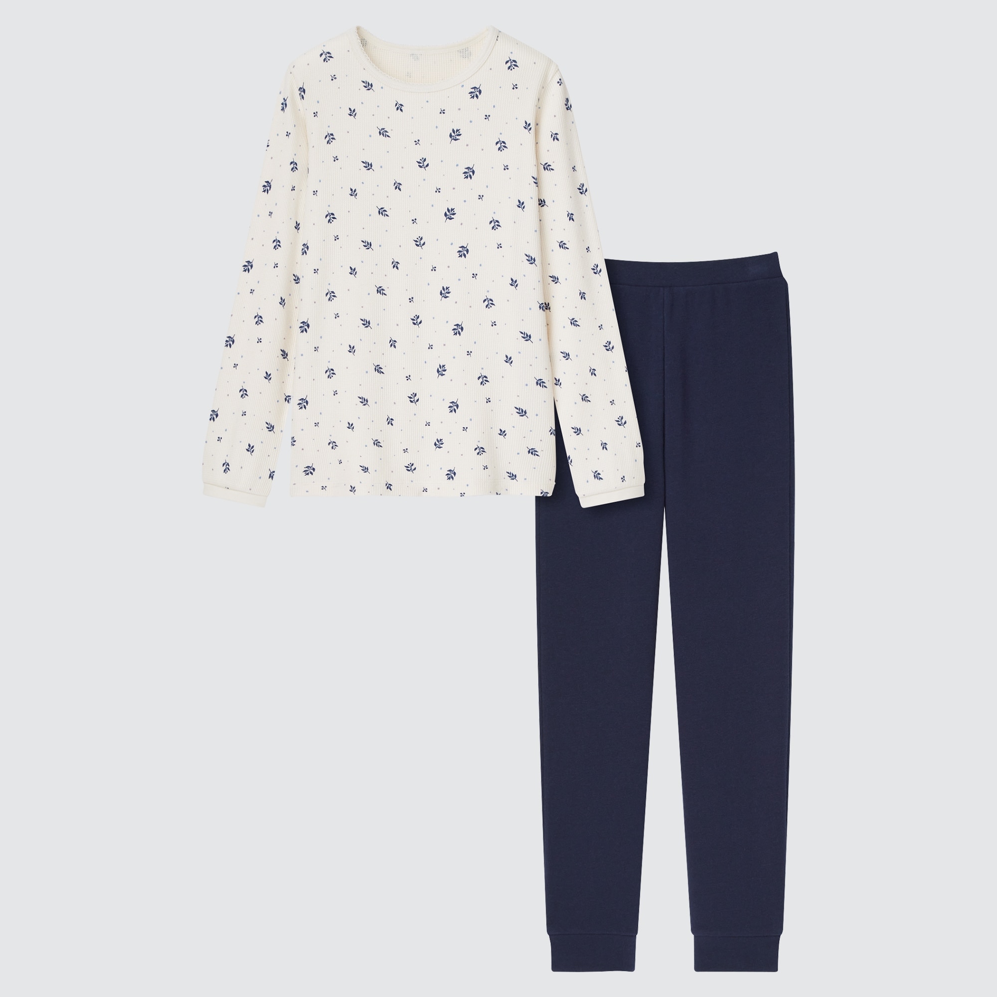 女童 特級彈性 華夫格休閒服組