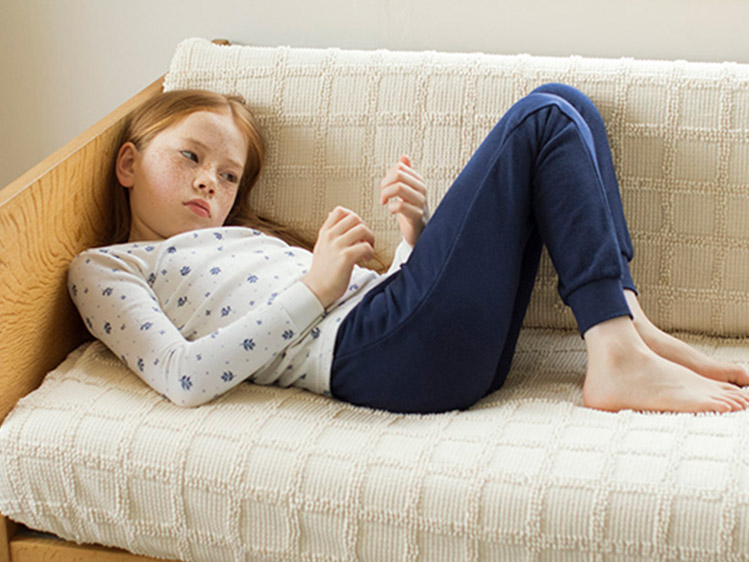 女童 特級彈性 華夫格休閒服組