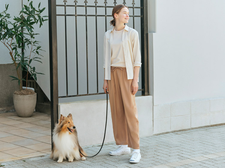 緞面垂墜風直筒長褲