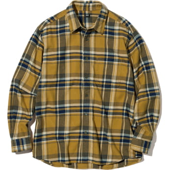 法蘭絨格紋襯衫(標準領)(長袖)