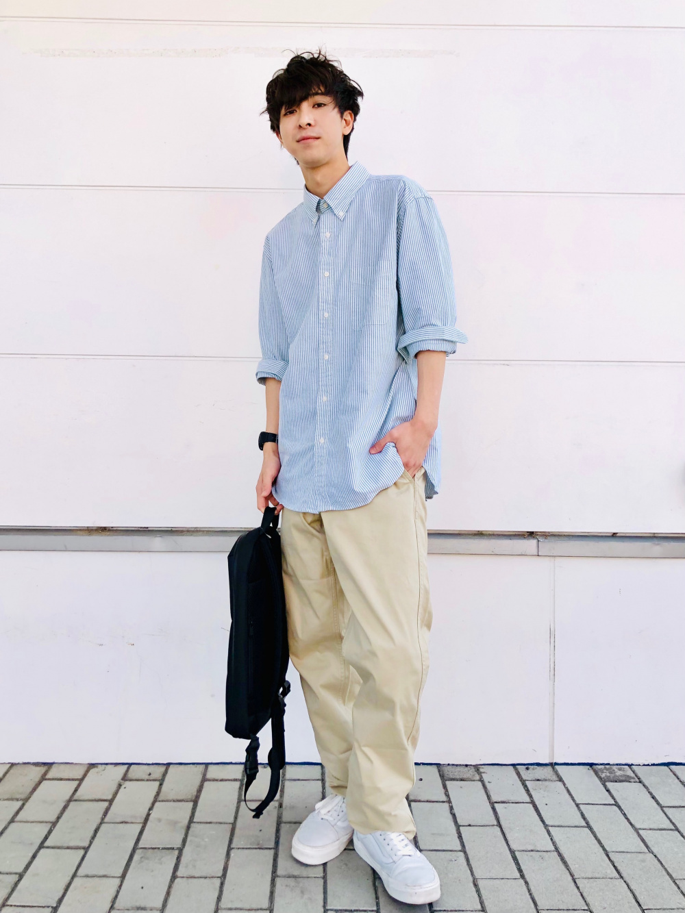 173cm / 牛津條紋襯衫(長袖): XL