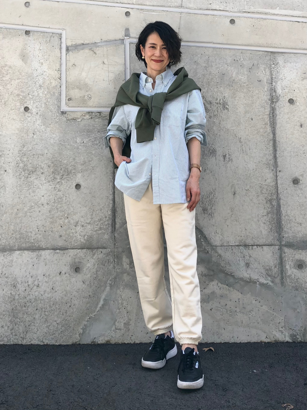 167cm / 牛津條紋襯衫(長袖): L