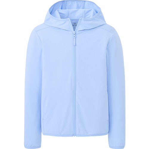 KIDS AIRism抗UV 網眼連帽外套 (長袖)