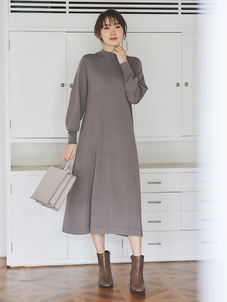 美麗諾混紡 A字洋裝 (長袖)