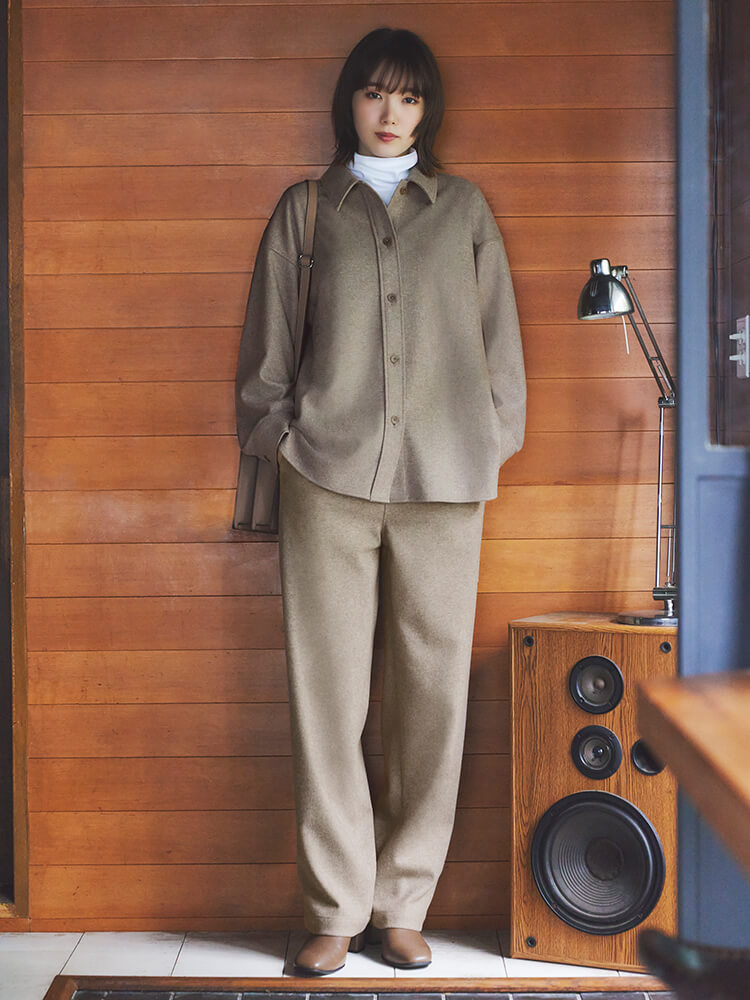 磨毛襯衫式外套