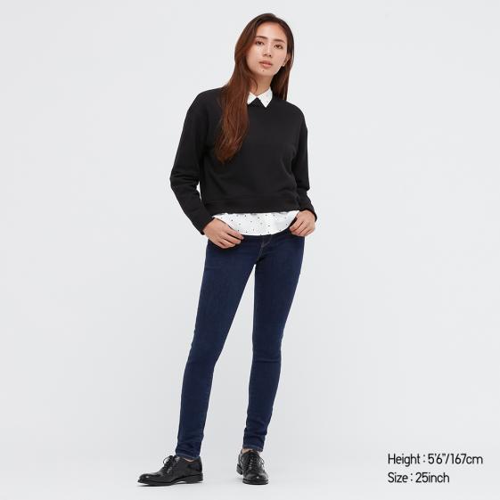 女裝 特級彈性Skinny高腰牛仔褲(標準.褲長78.5cm) (特彈曲線褲) | UQ 搜尋