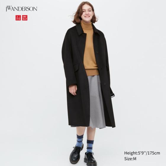 女裝 JW ANDERSON 雙面織紋附腰帶大衣 | UQ 搜尋