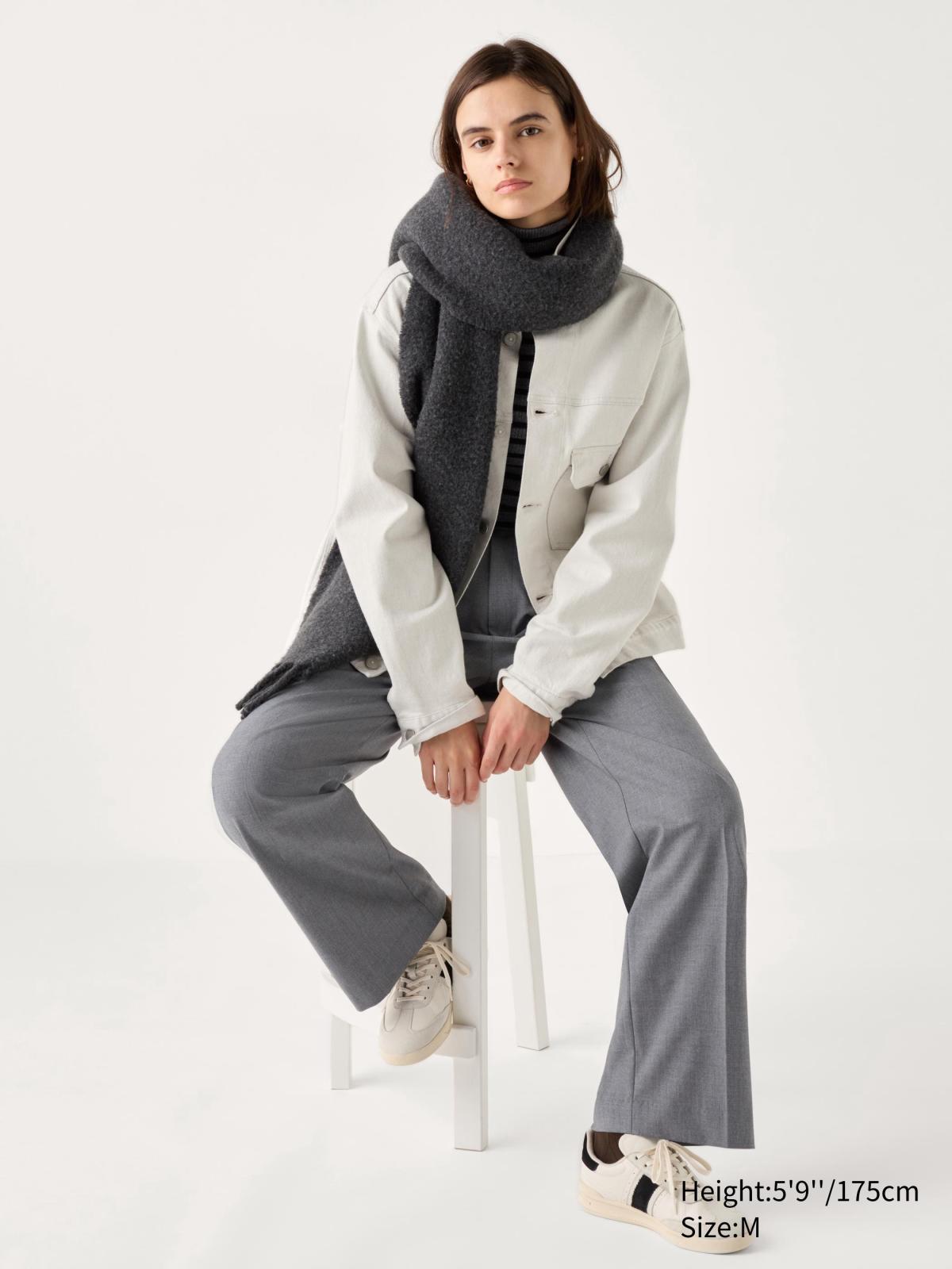女裝, S-XL 打褶寬褲(稍長) 469855