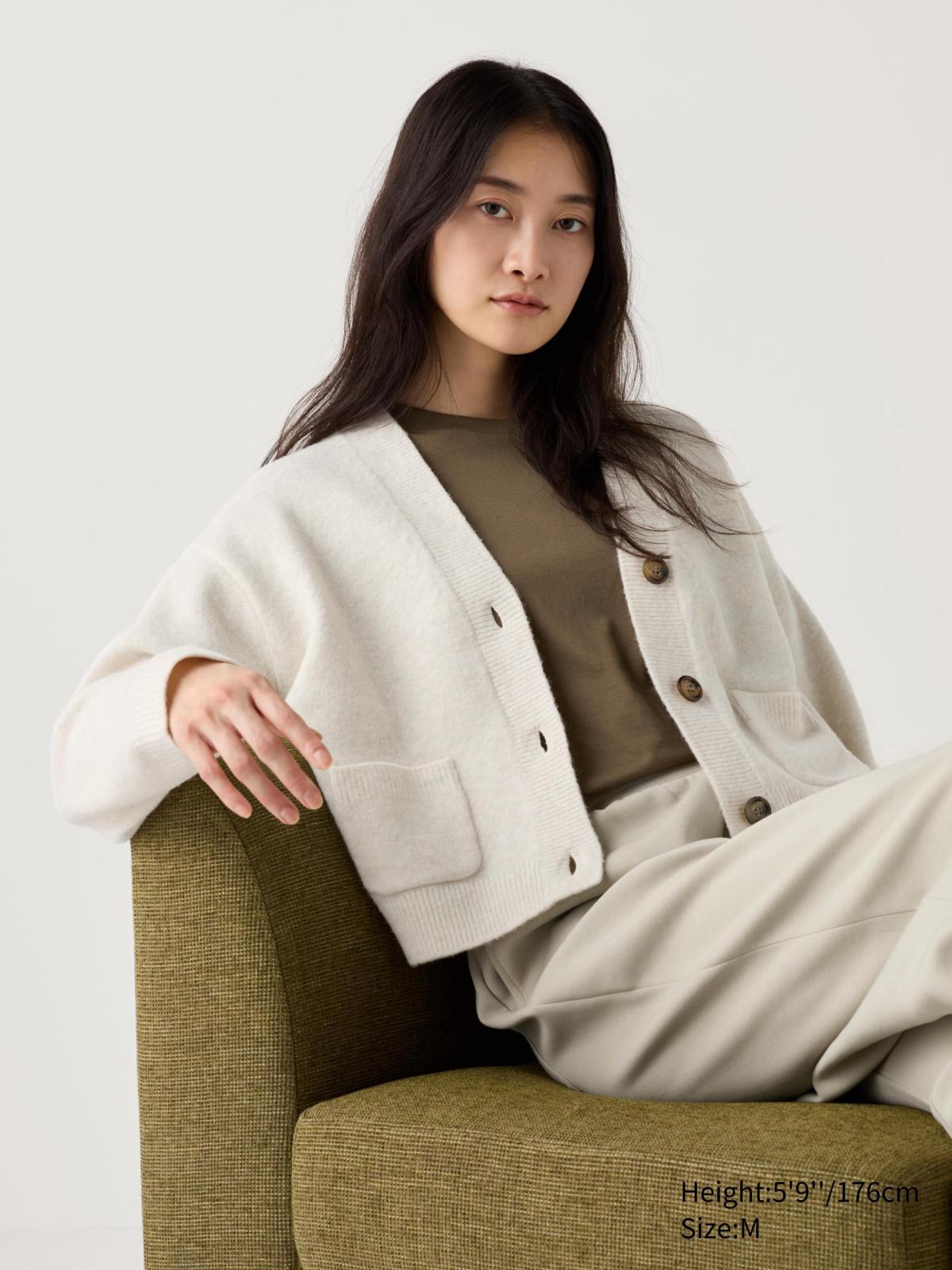 @*ー様 LOUIS VUITTON コットン 長袖 シャツ M 女裝柔軟舒膚V領短版開襟外套(長袖) | UQ 搜尋