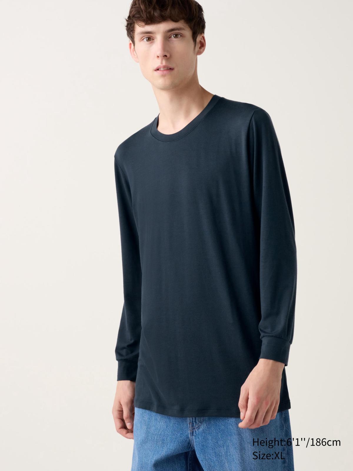 男裝XS-4XL HEATTECH 圓領T恤(9分袖) 461210 469977