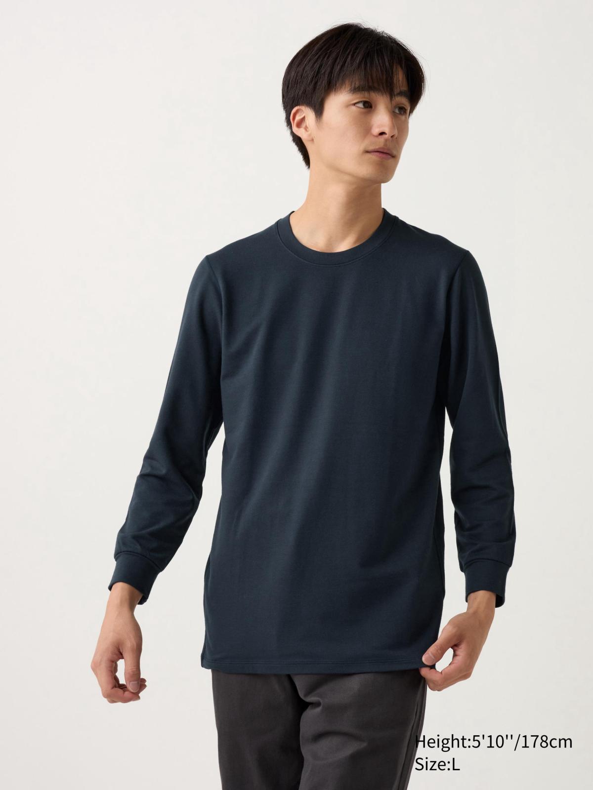 男裝XS-M HEATTECH 棉質EXTRA WARM極暖圓領T恤(9分袖) 471521 / 472922 / 473192 469980