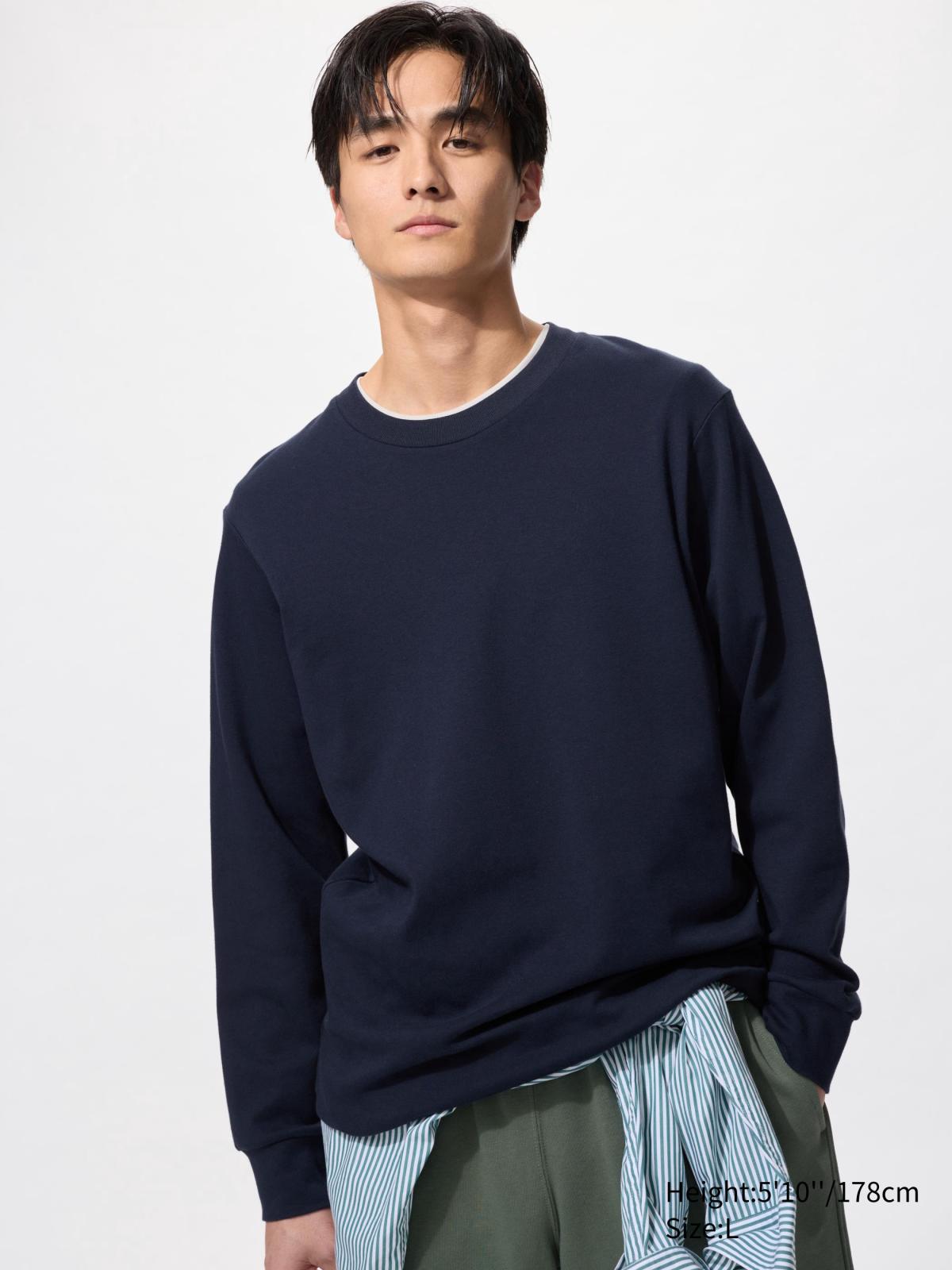 男裝XS-4XL 柔軟棉質圓領T恤(長袖) 469940