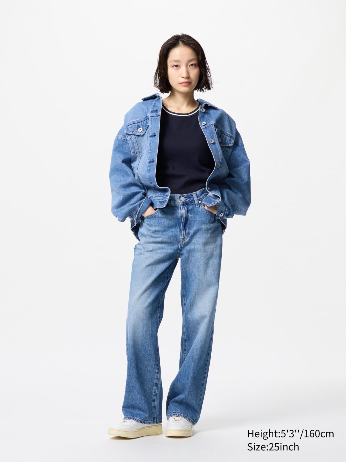 女裝, 21inch-36inch 直筒牛仔寬褲 476090