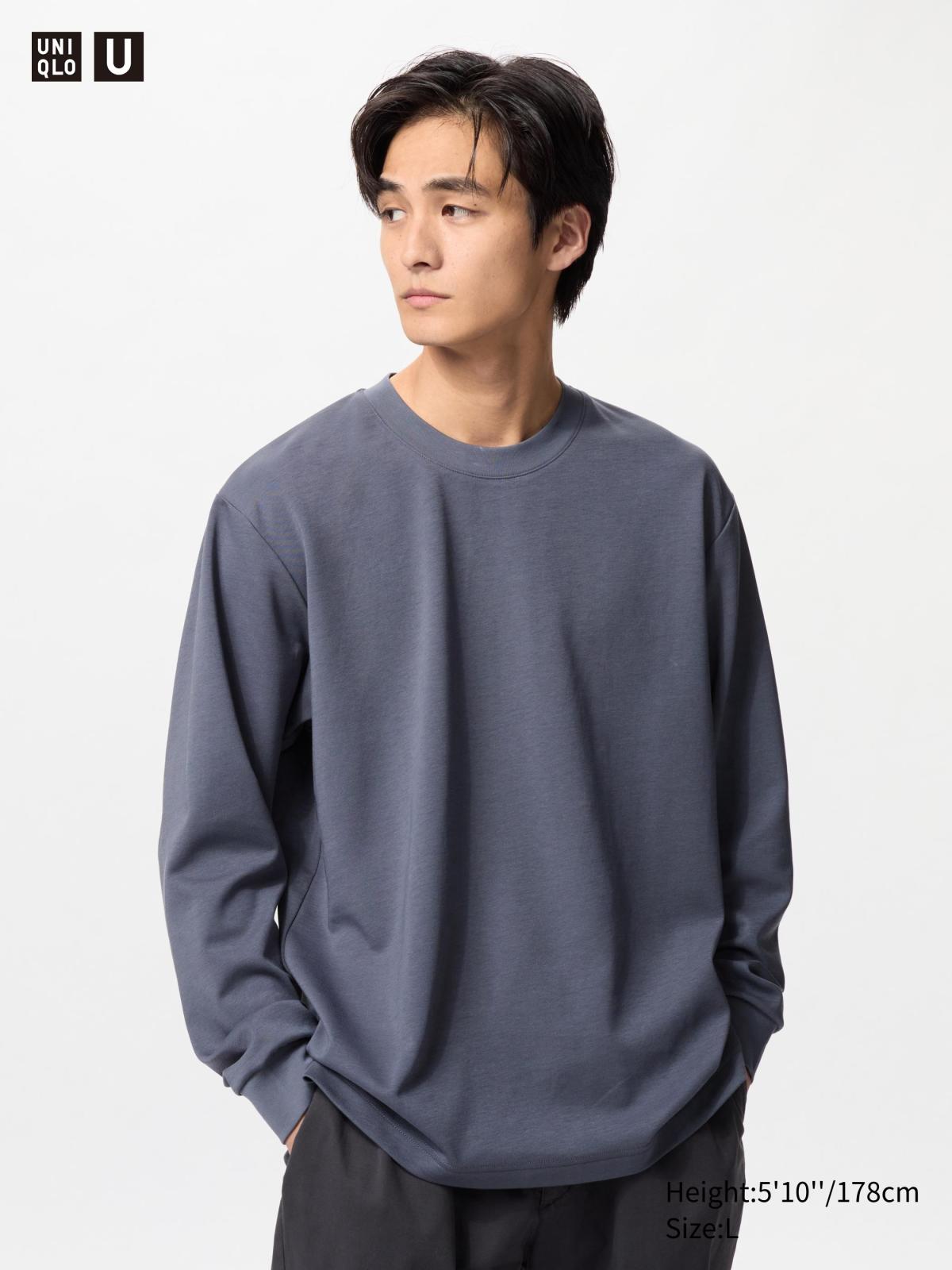 男女適穿XS-4XL AIRism棉質圓領T恤(長袖) 469922 / 465193 475349