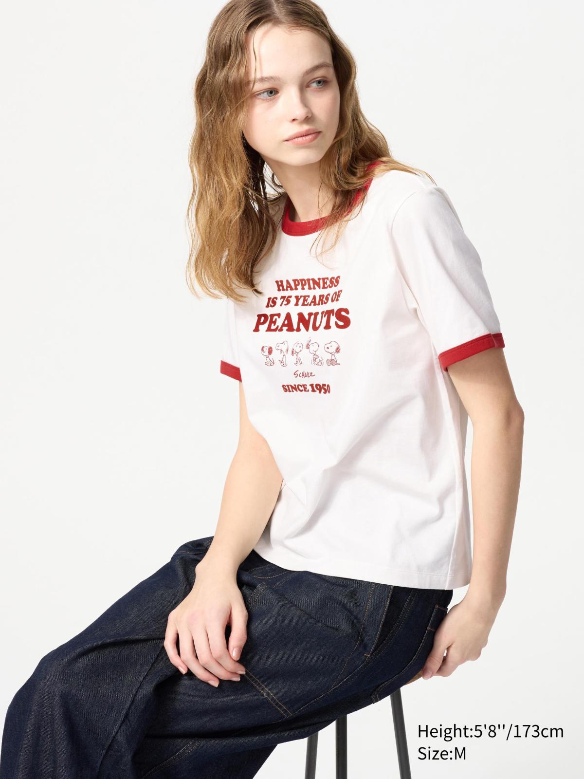 女裝XS-3XL PEANUTS UT印花T恤(短袖) 476605