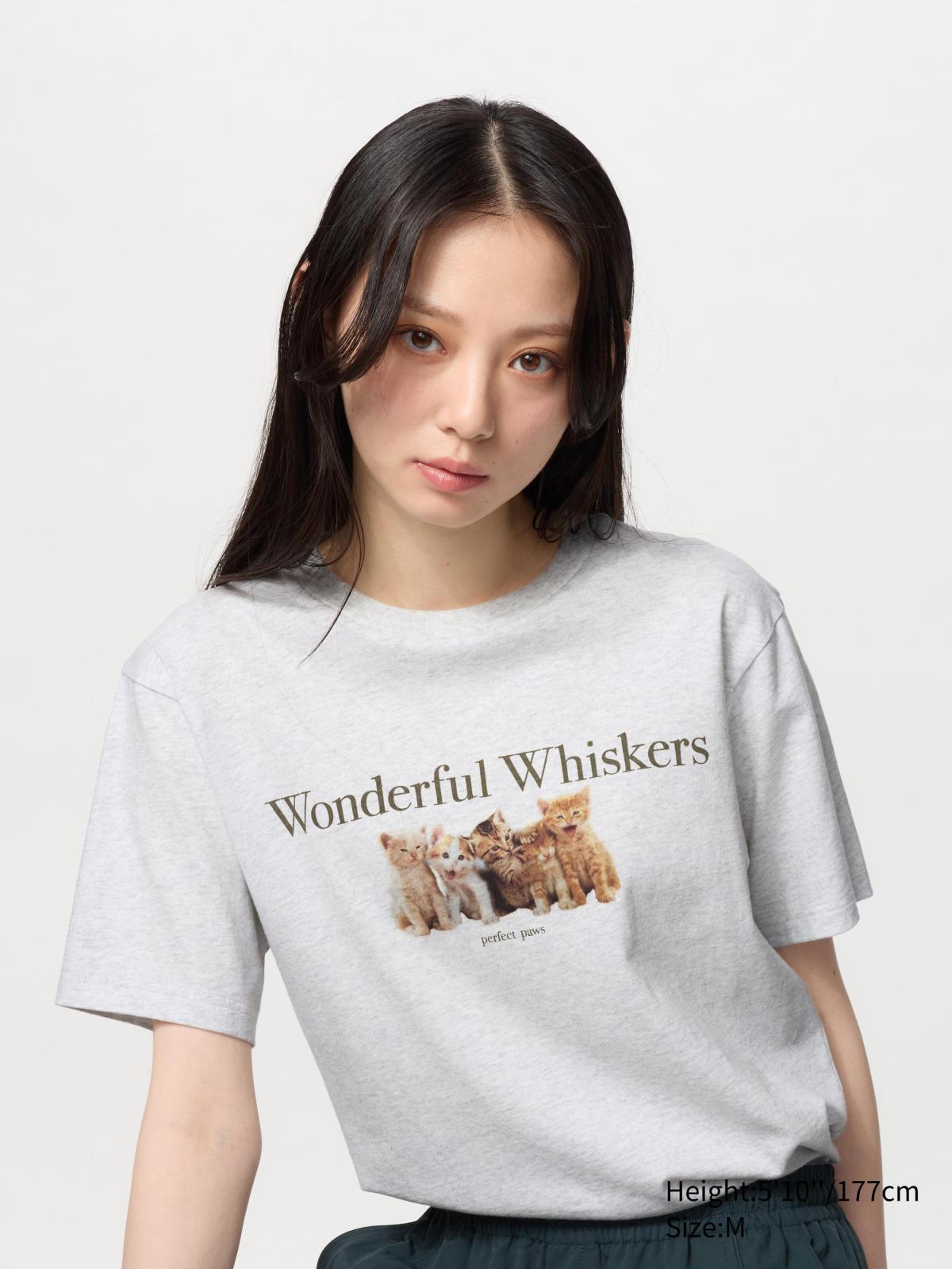 女裝XS-3XL CAT PHOTOGRAPHS UT印花T恤(短袖) 478691