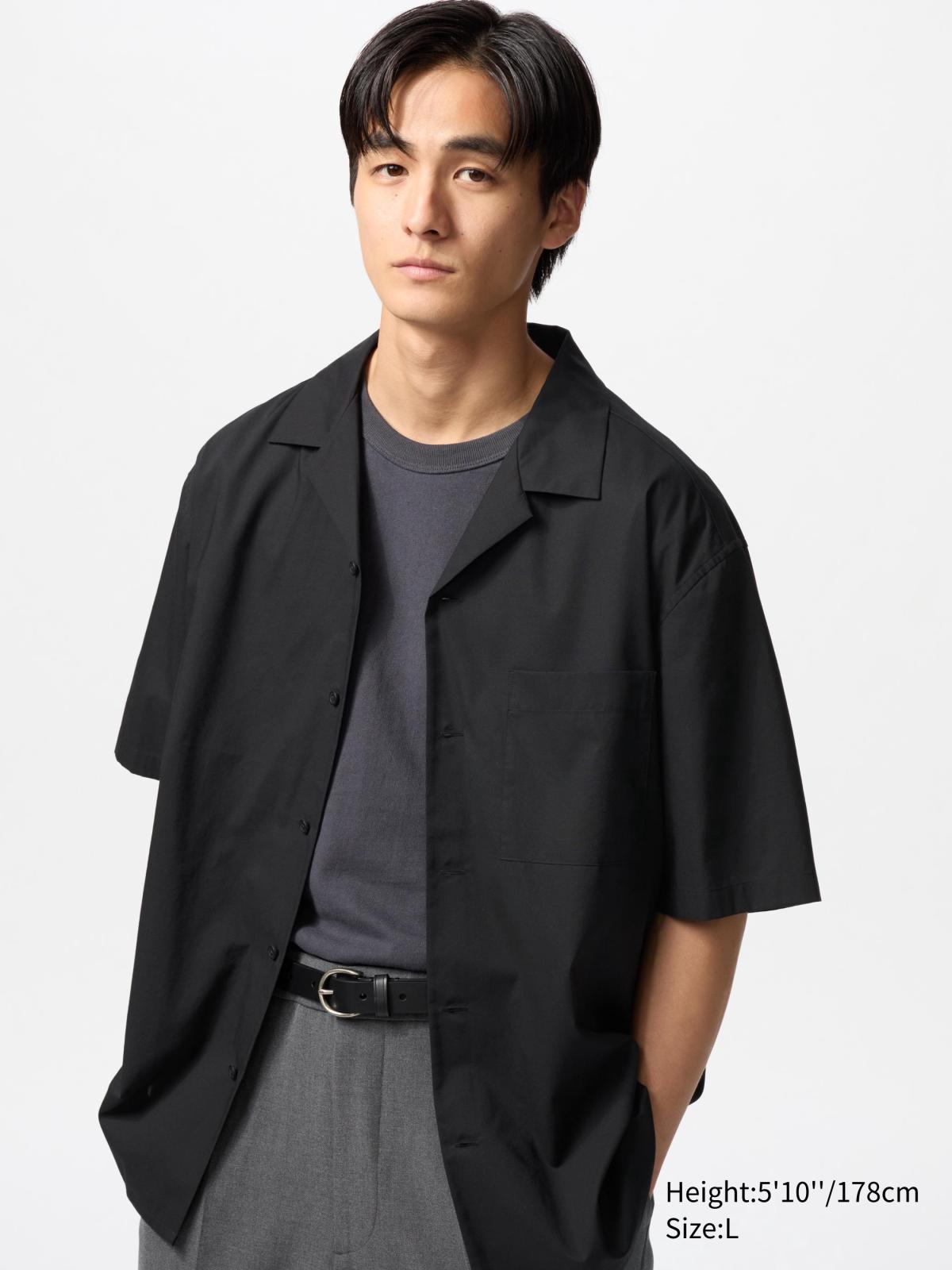 男女適穿XS-3XL 木代爾棉質開領襯衫(短袖) 464938 474519