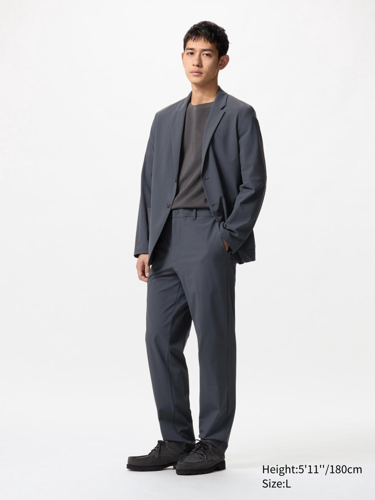 男裝, S-XL 特級彈性長褲(稍長) 477837