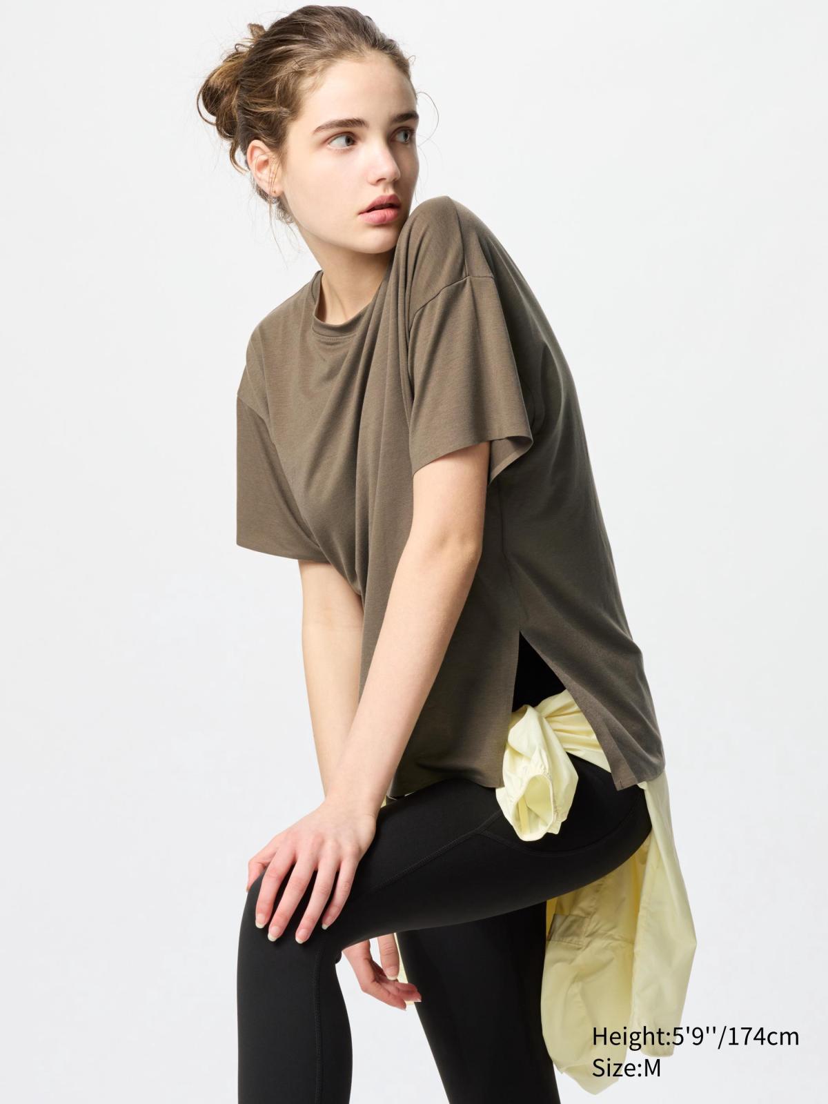 女裝XS-3XL AIRism無縫圓領長版T恤(短袖) 474415