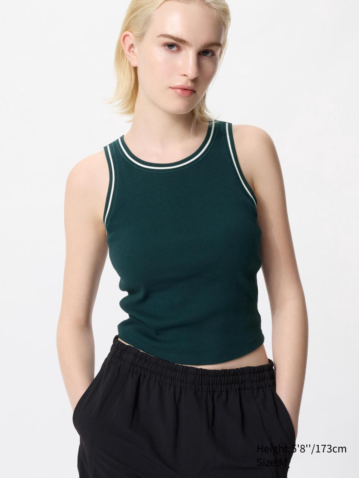 女裝, XS-3XL BRATOP削肩短版背心(撞色滾邊) 473989
