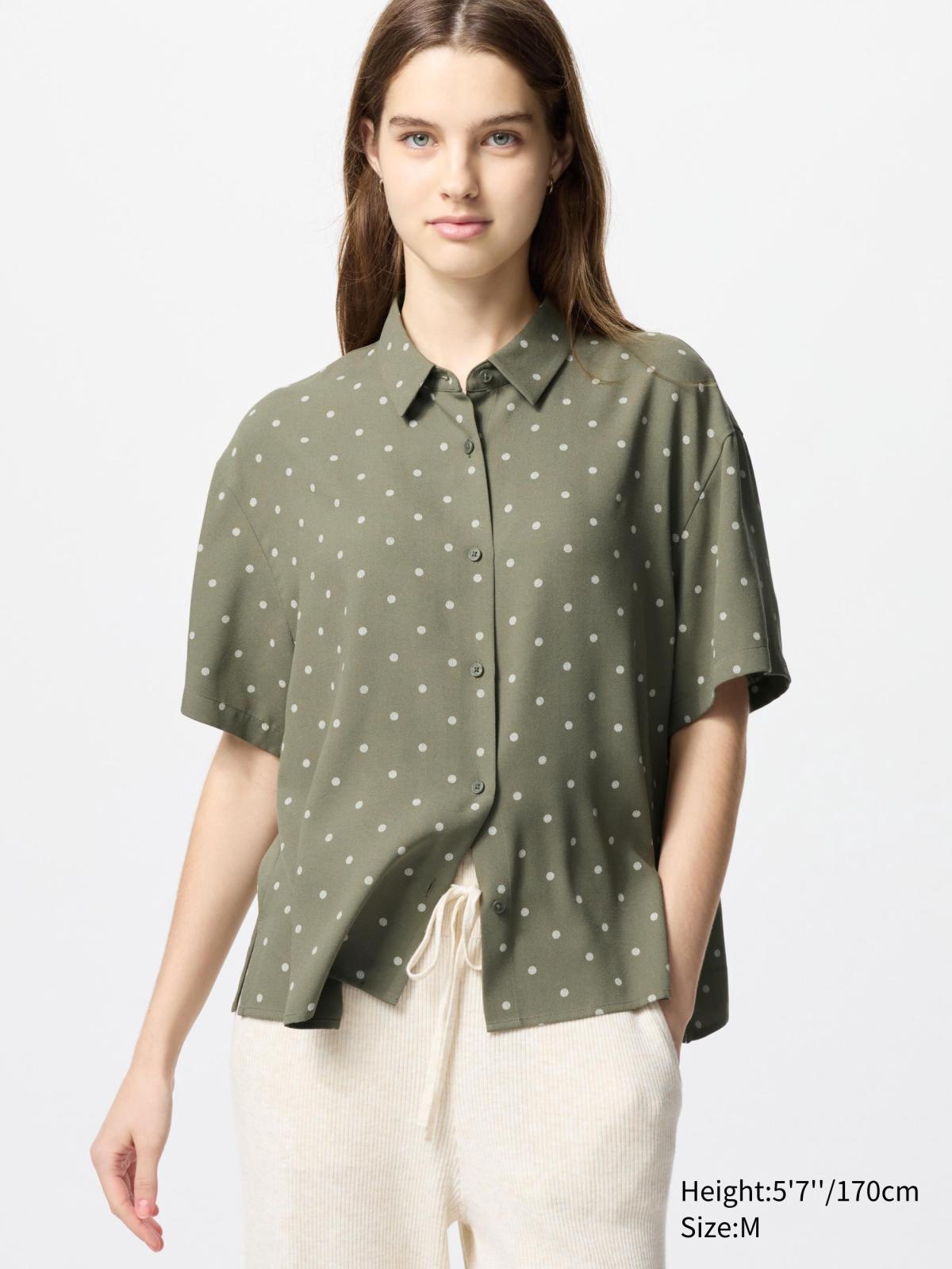 女裝, XS-3XL 嫘縈印花上衣(短袖) 475643
