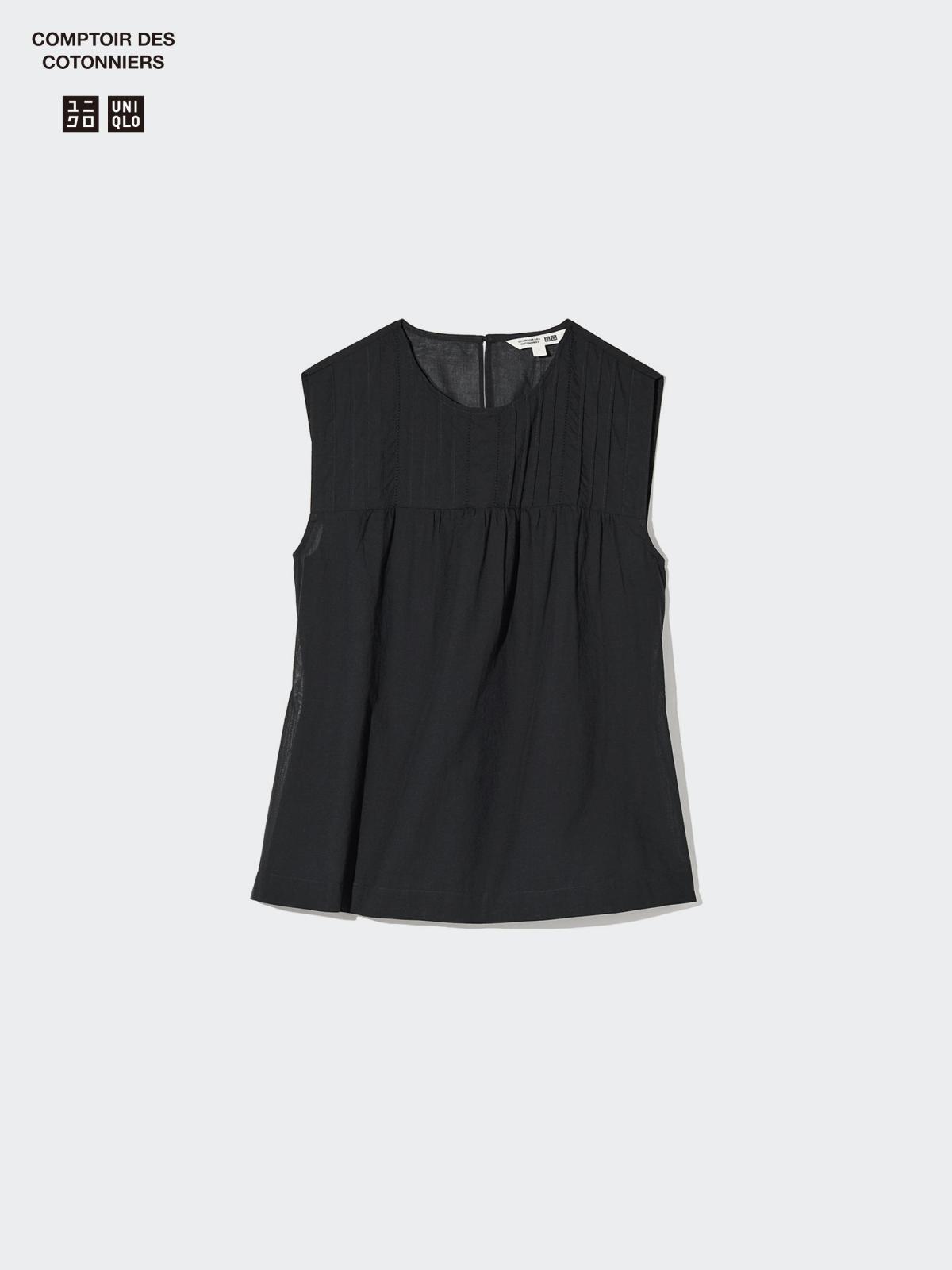 女裝, XL 棉質透膚上衣(無袖) 478591