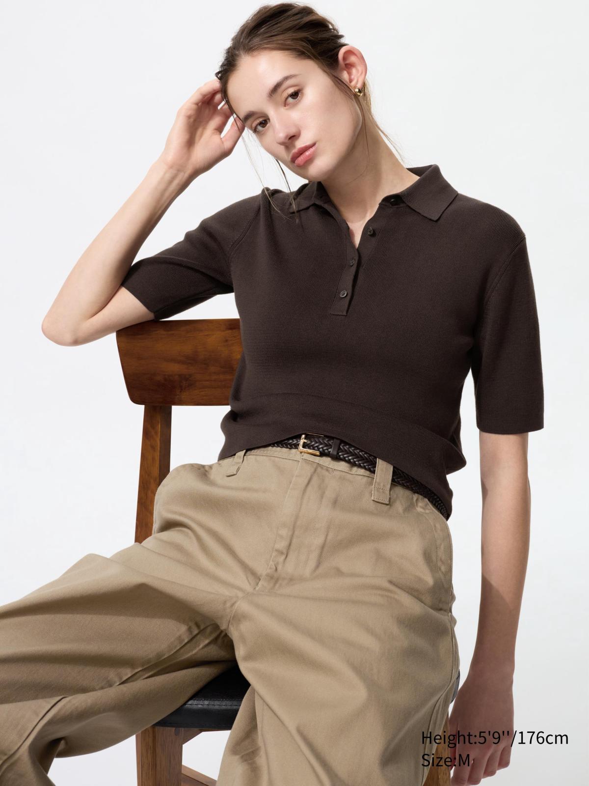 女裝, XS-3XL POLO針織衫(短袖) 476256