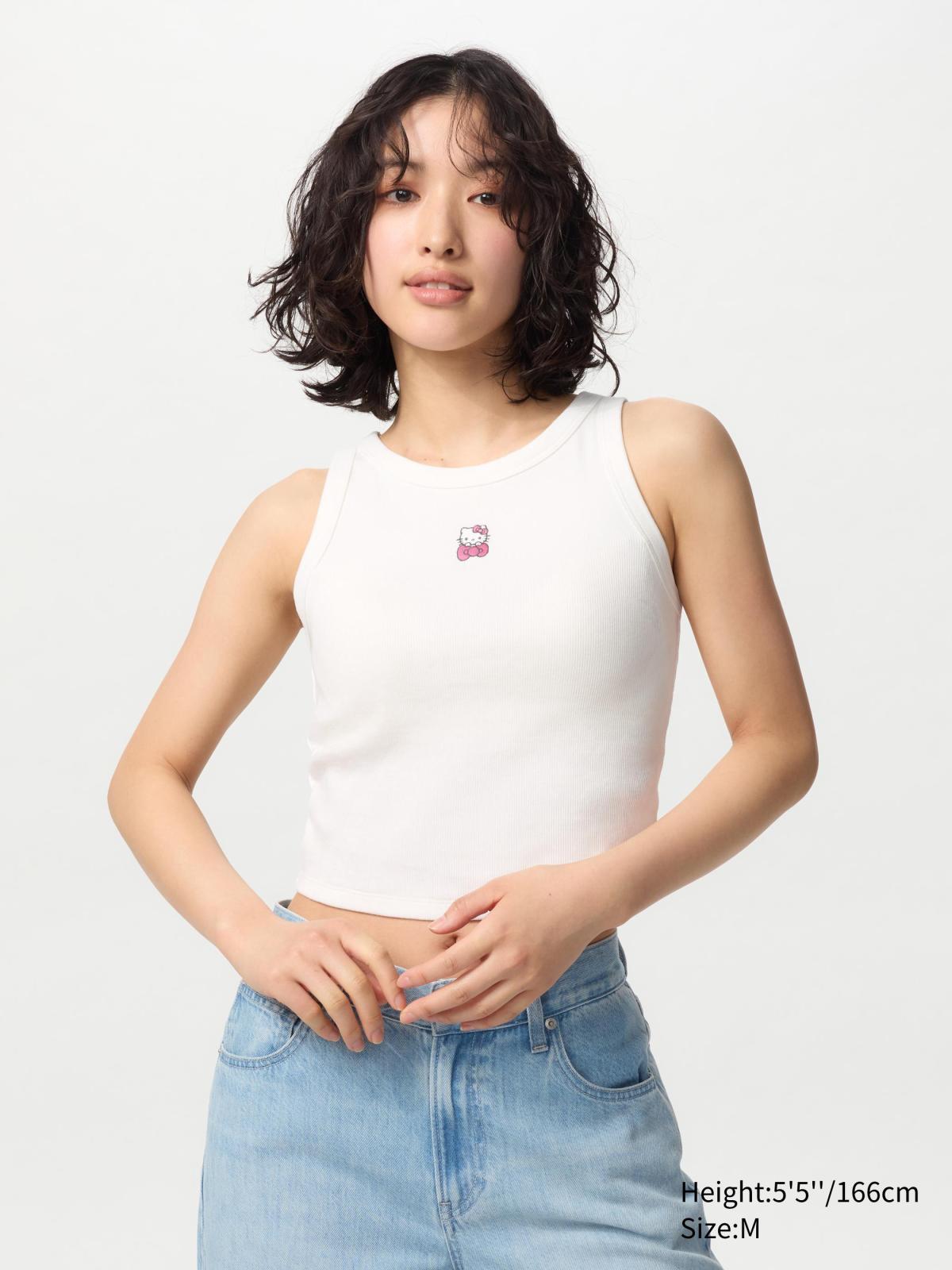 女裝, XS-XL Sanrio characters BRATOP削肩短版背心 477588