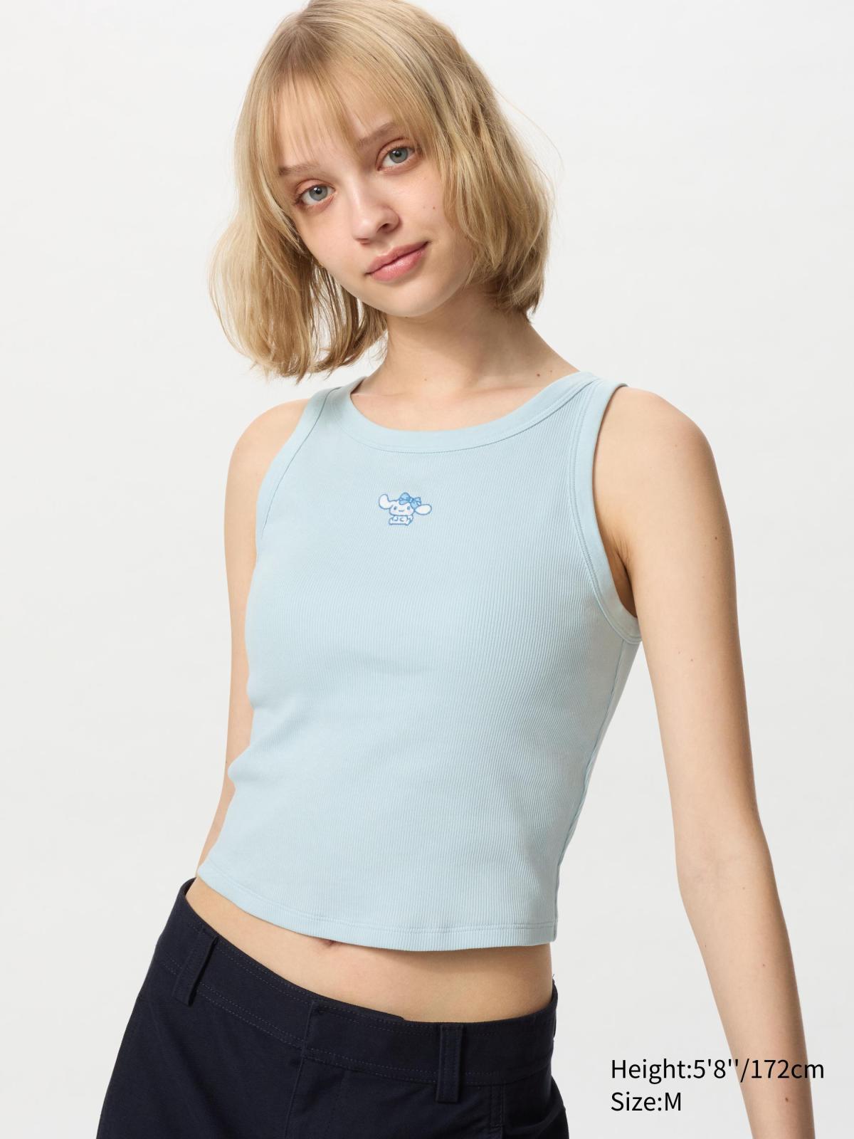 女裝, XS-L Sanrio characters BRATOP削肩短版背心 477592