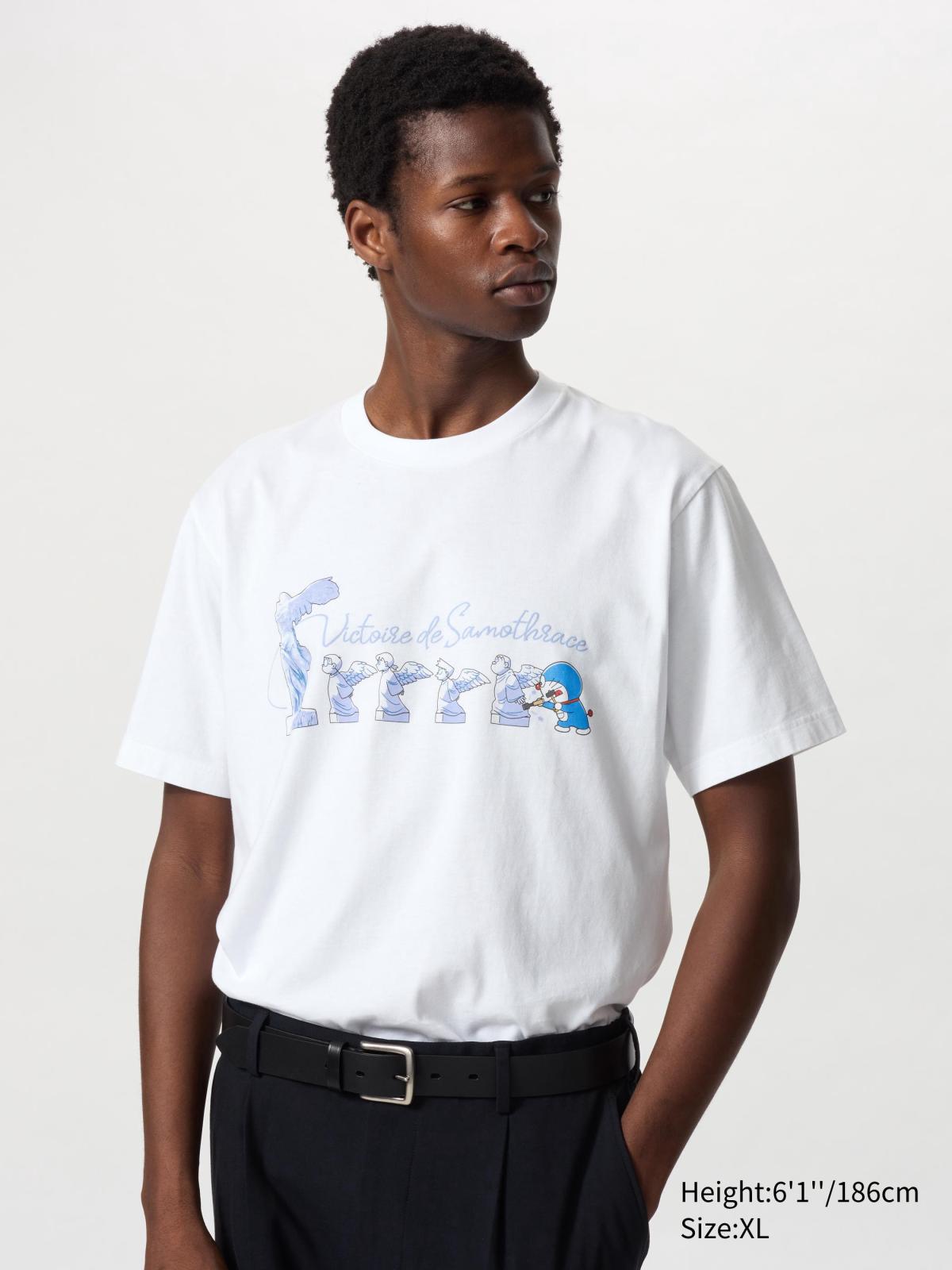 男女適穿XS-4XL Doraemon meets the Louvre UT印花T恤(短袖) 480134