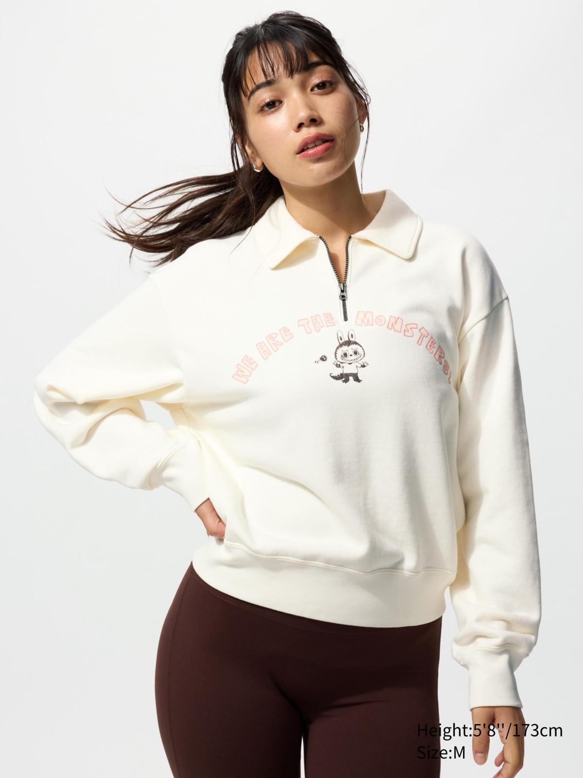 女裝, S-XL 泡泡瑪特 半開襟休閒上衣(長袖) 479963