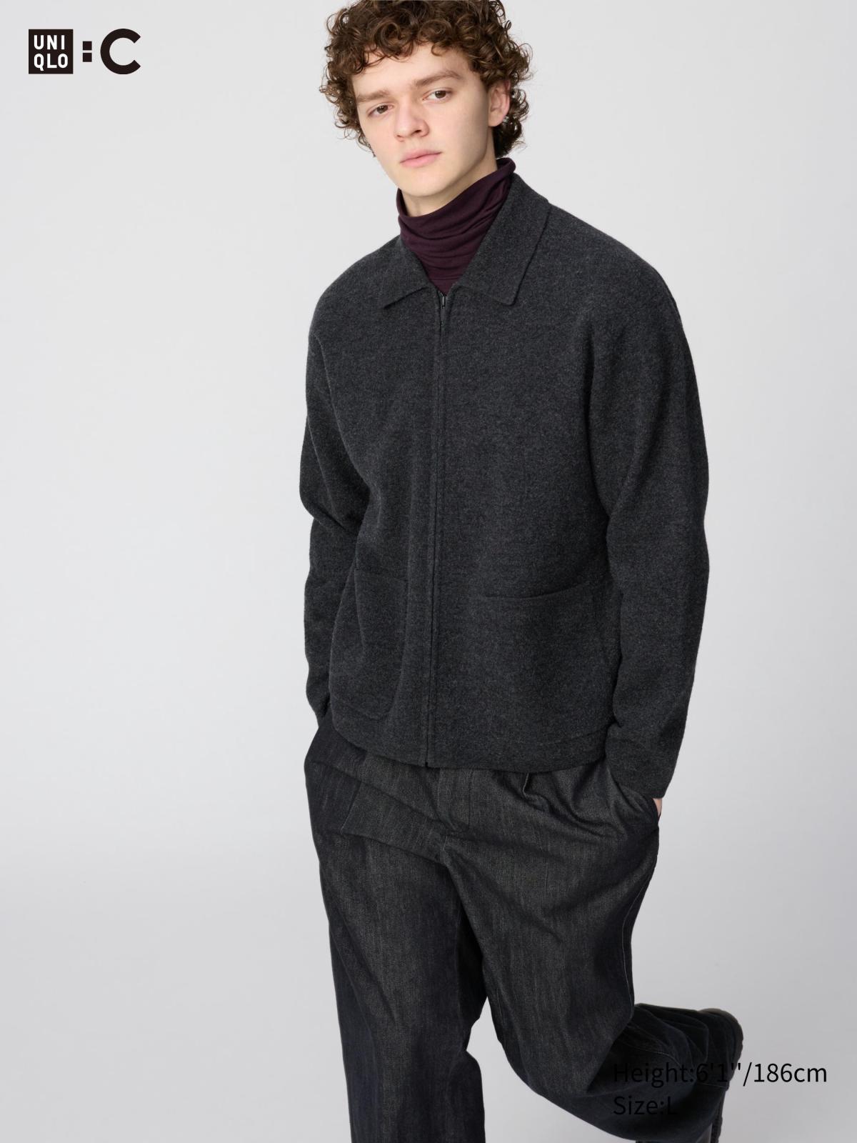 男裝, XS-XXL 針織拉鍊外套 481242