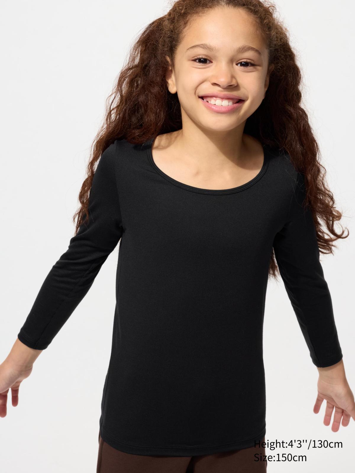 童裝, 110cm-160cm HEATTECH U領T恤(九分袖) 470356 / 470358 / 478625 478623