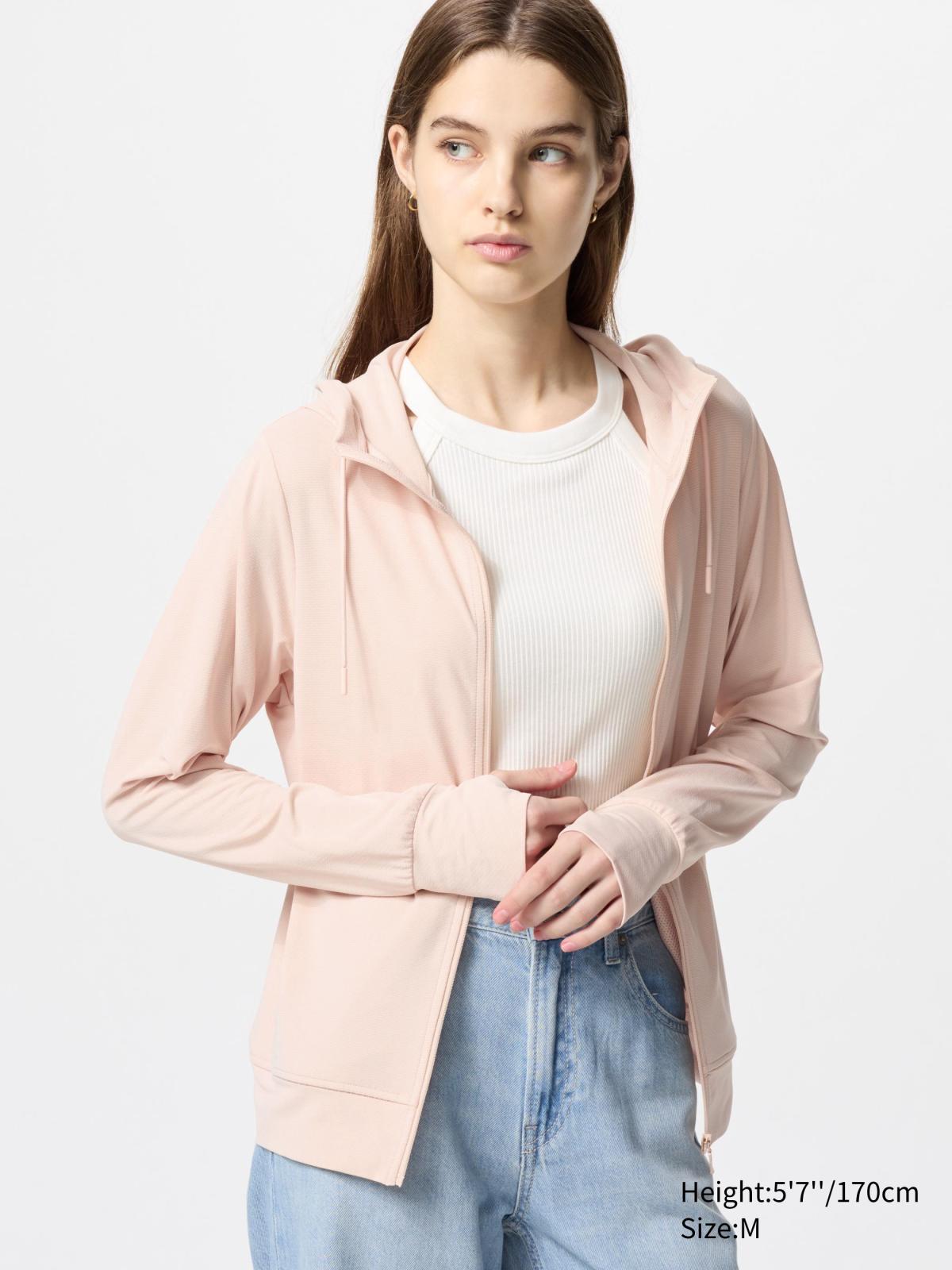 女裝, XS-3XL AIRism防曬網眼連帽外套(長袖) 476113