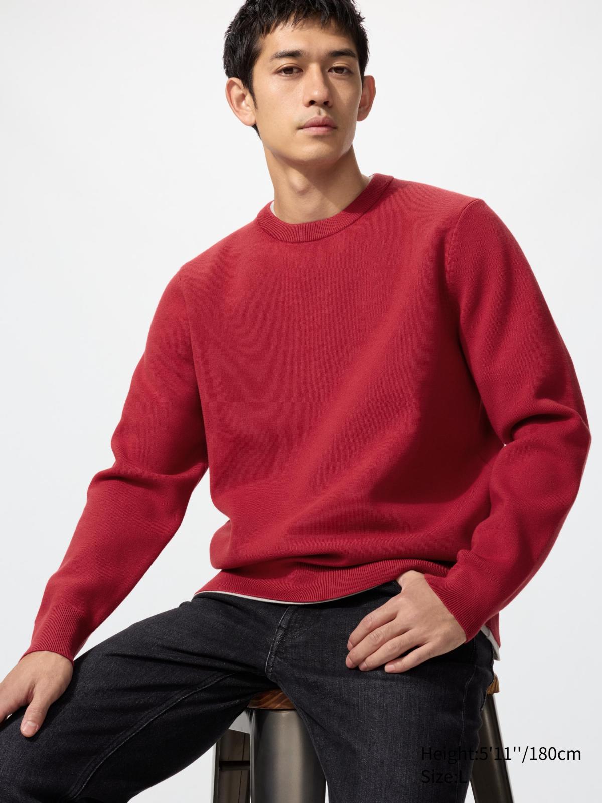 可機洗米蘭羅紋圓領針織衫(長袖)