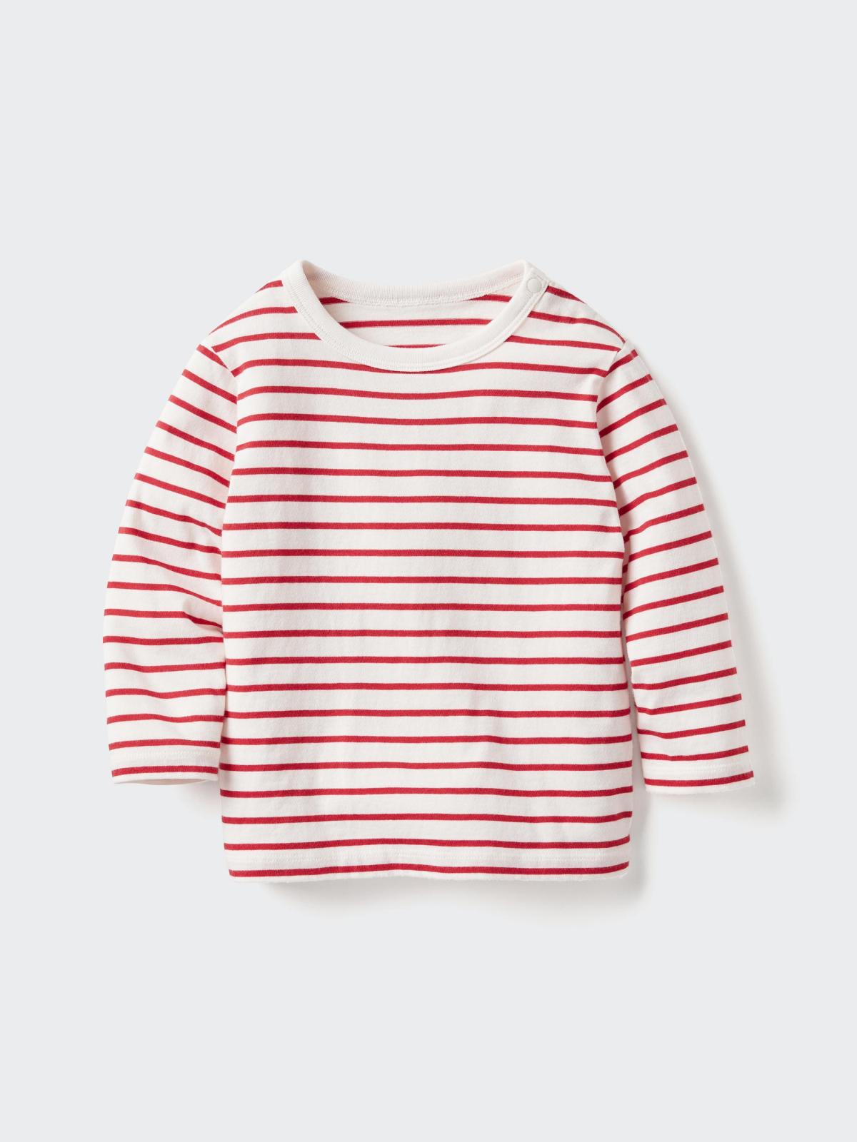 圓領T恤(長袖)(條紋)