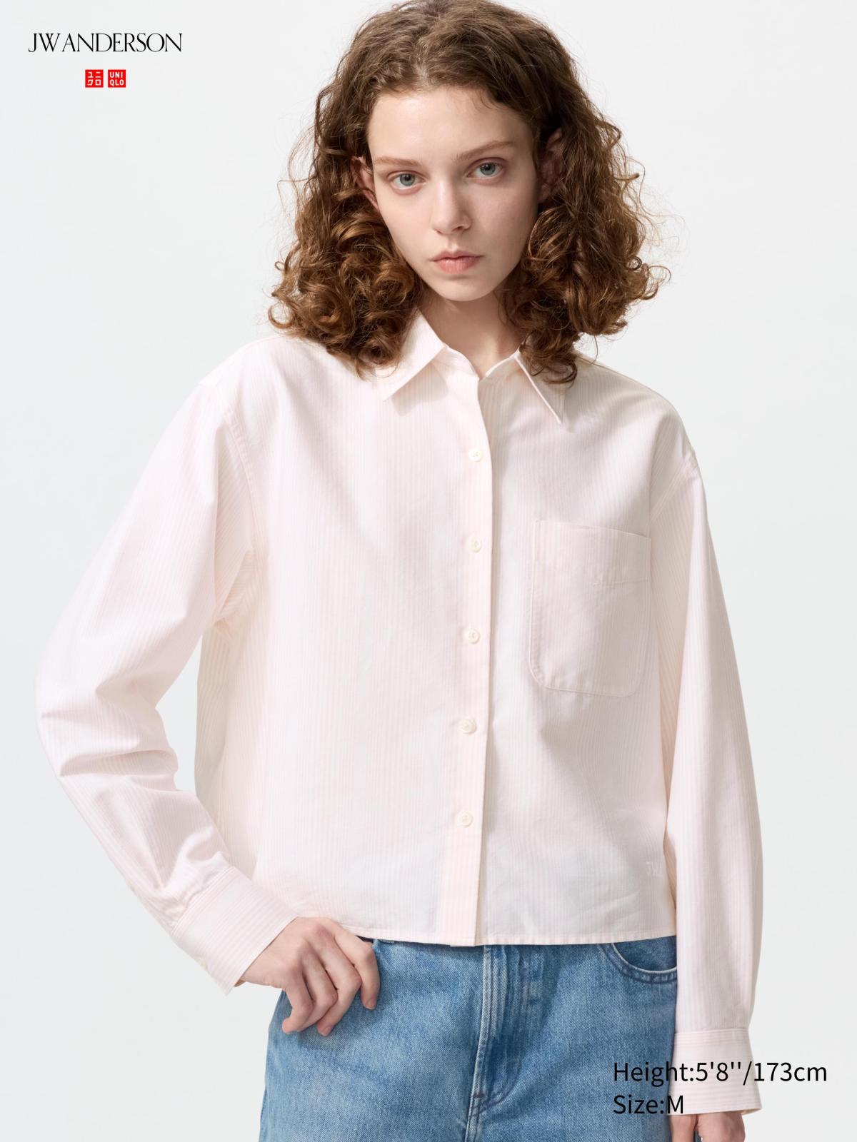 牛津條紋寬版襯衫(長袖)