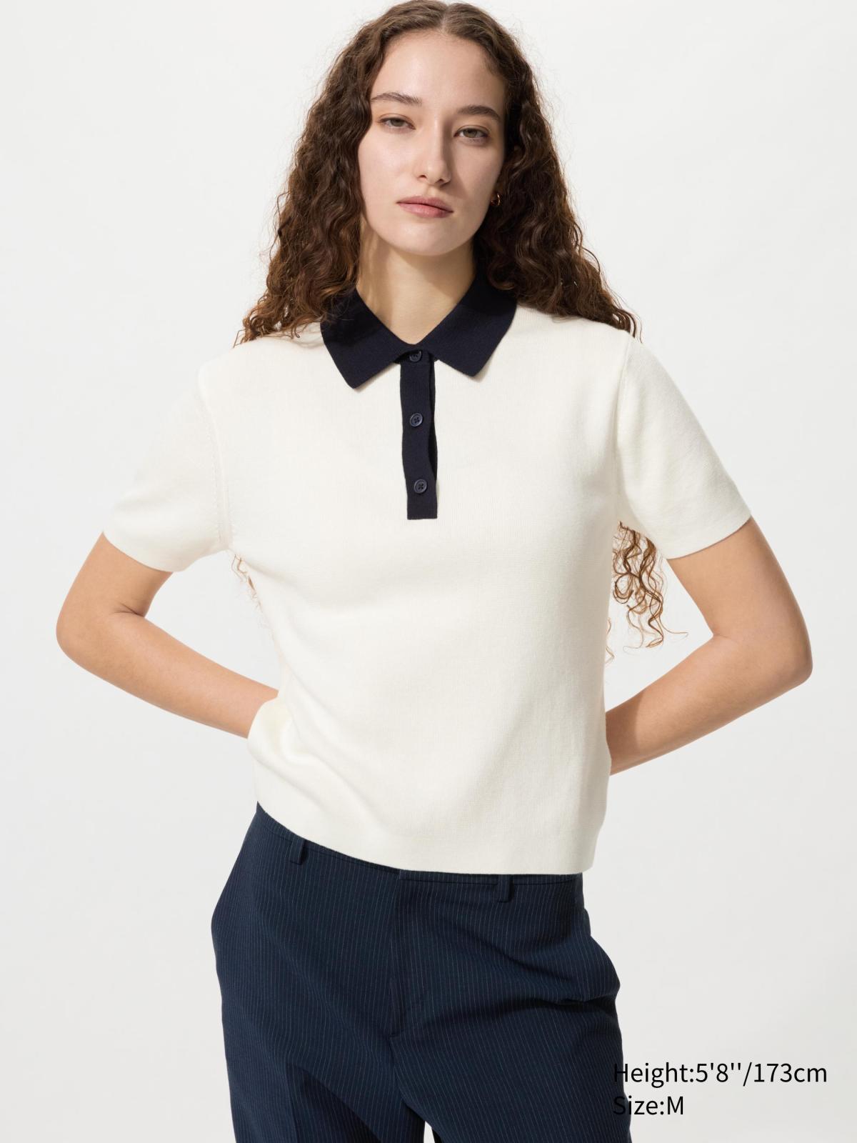 POLO拼色針織衫(短袖)