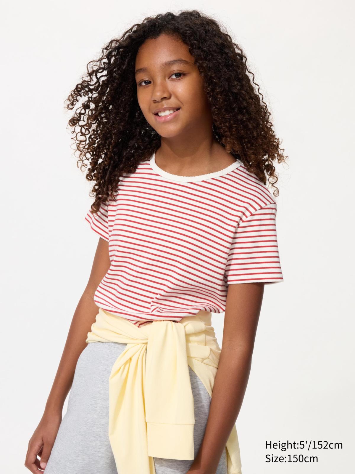 羅紋T恤(短袖)(條紋)